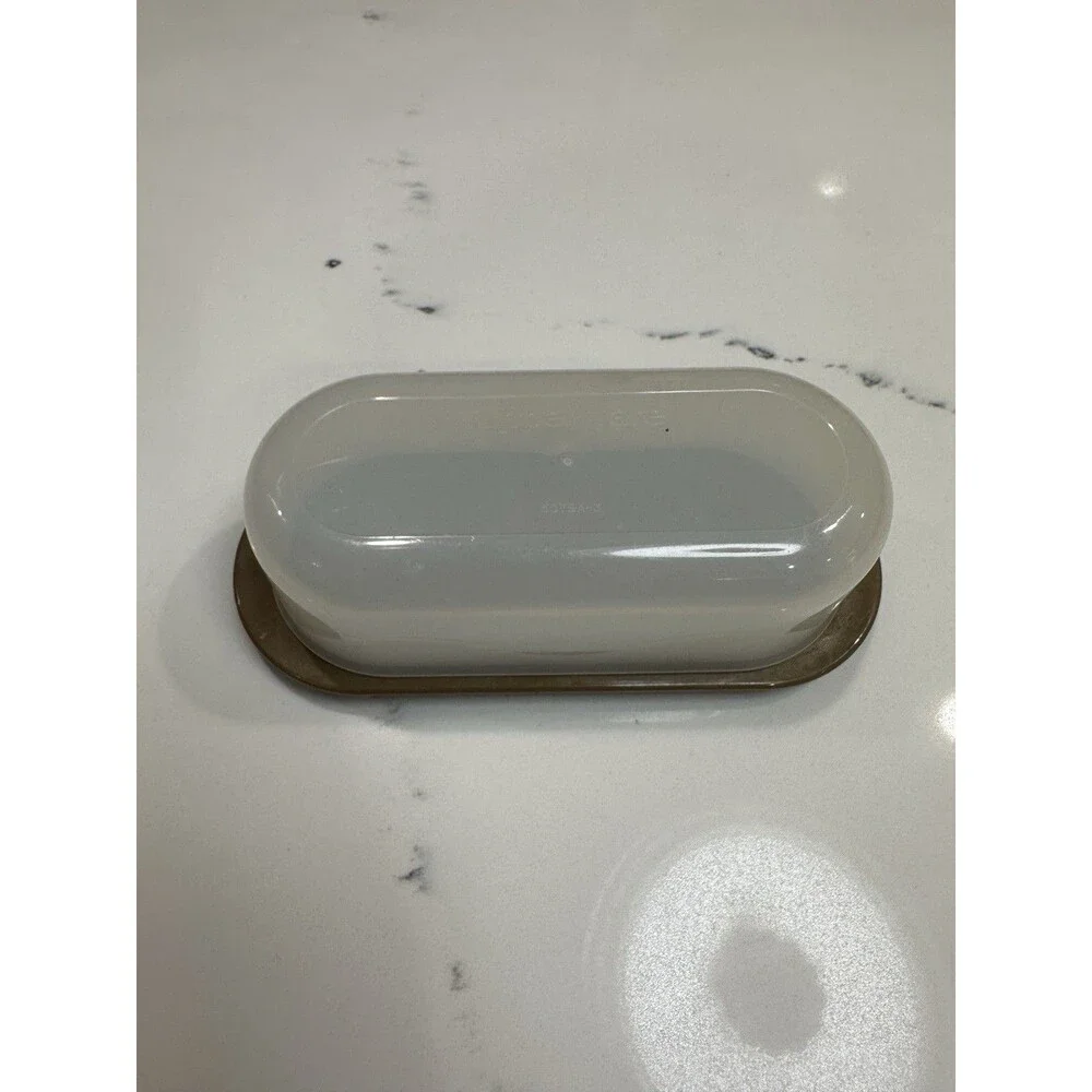 Tupperware Butter Dish #5079A-2 Sheer Lid Brown Base #5080A-4
